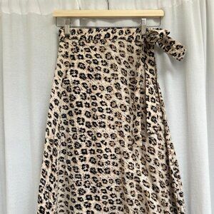 Joie Leopard Print Wrap Skirt